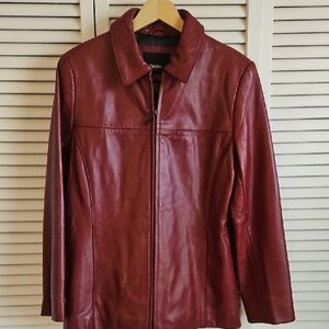 Mossimo Supply Co. Burgundy Leather Jacket